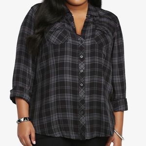 Torrid woodland plaid shirt size 1 14 16